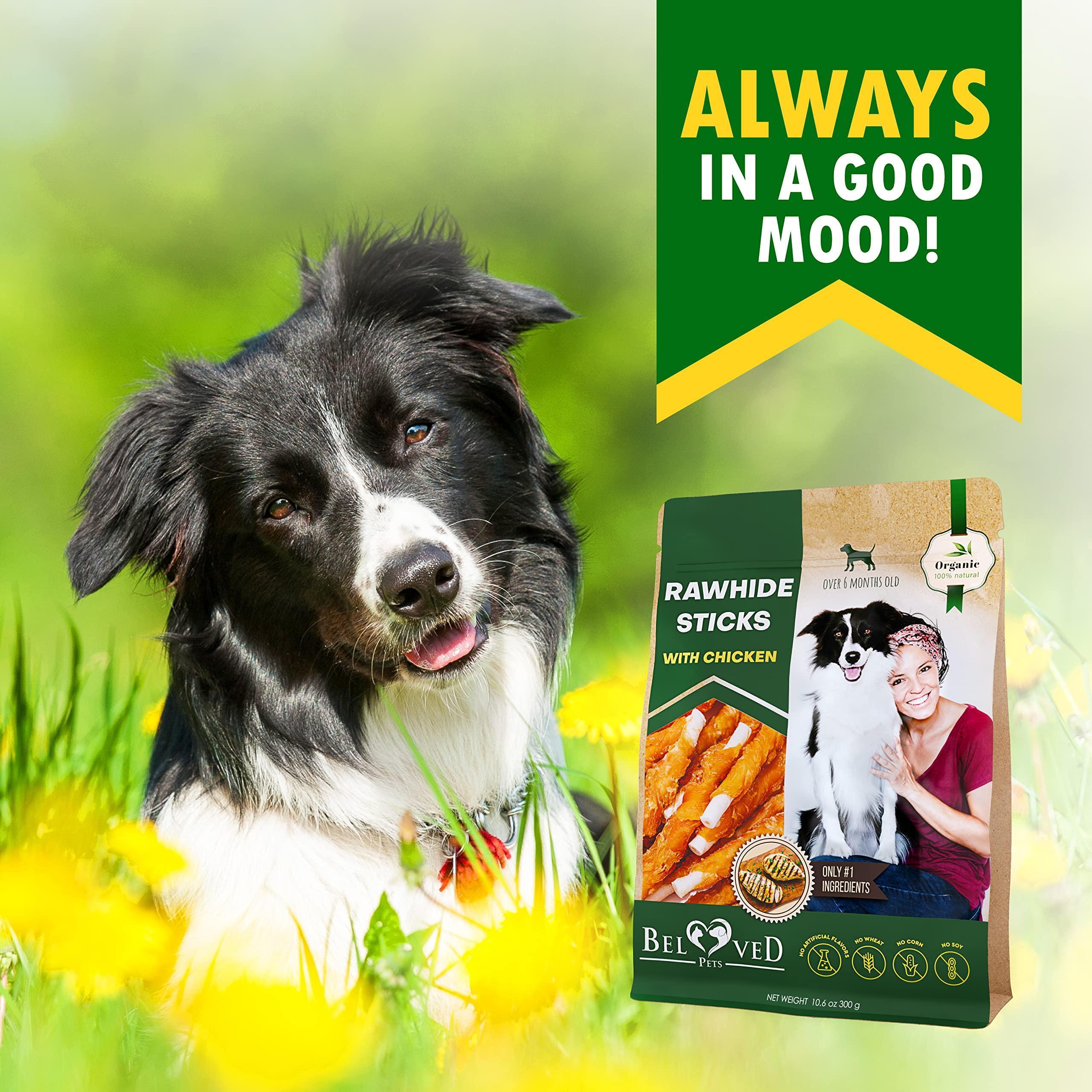 Rawhide Sticks for Dogs Chicken-Wrapped Grain-Free Chews