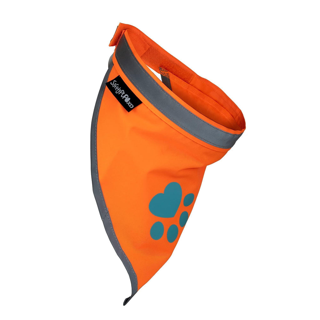 Reflective Dog Bandana Hi-Vis S Size 10 in Neck Orange