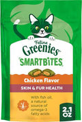 Greenies Greenies Feline Smartbites Skin & Fur Crunchy and Soft Natural Cat Treats, Chicken Flavor