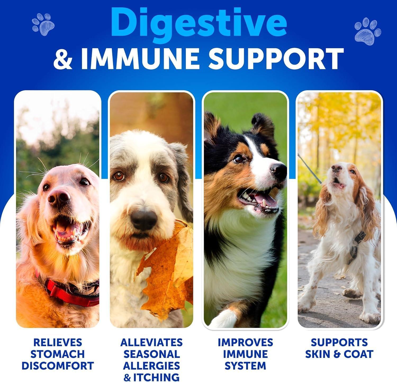 Probiotics for Dogs 70 Chews Duck Flavor Gut Health & Prebiotics