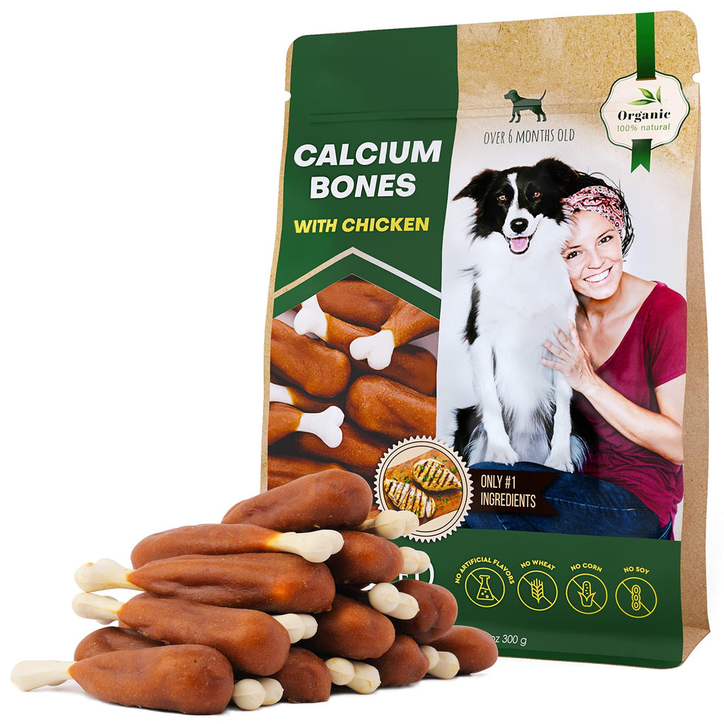 Calcium Bones for Dogs Chicken-Wrapped Rawhide-Free Chews