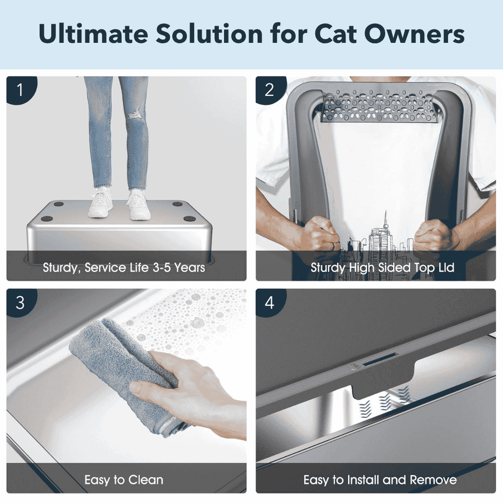 XXL 304 Stainless Steel Cat Litter Box
