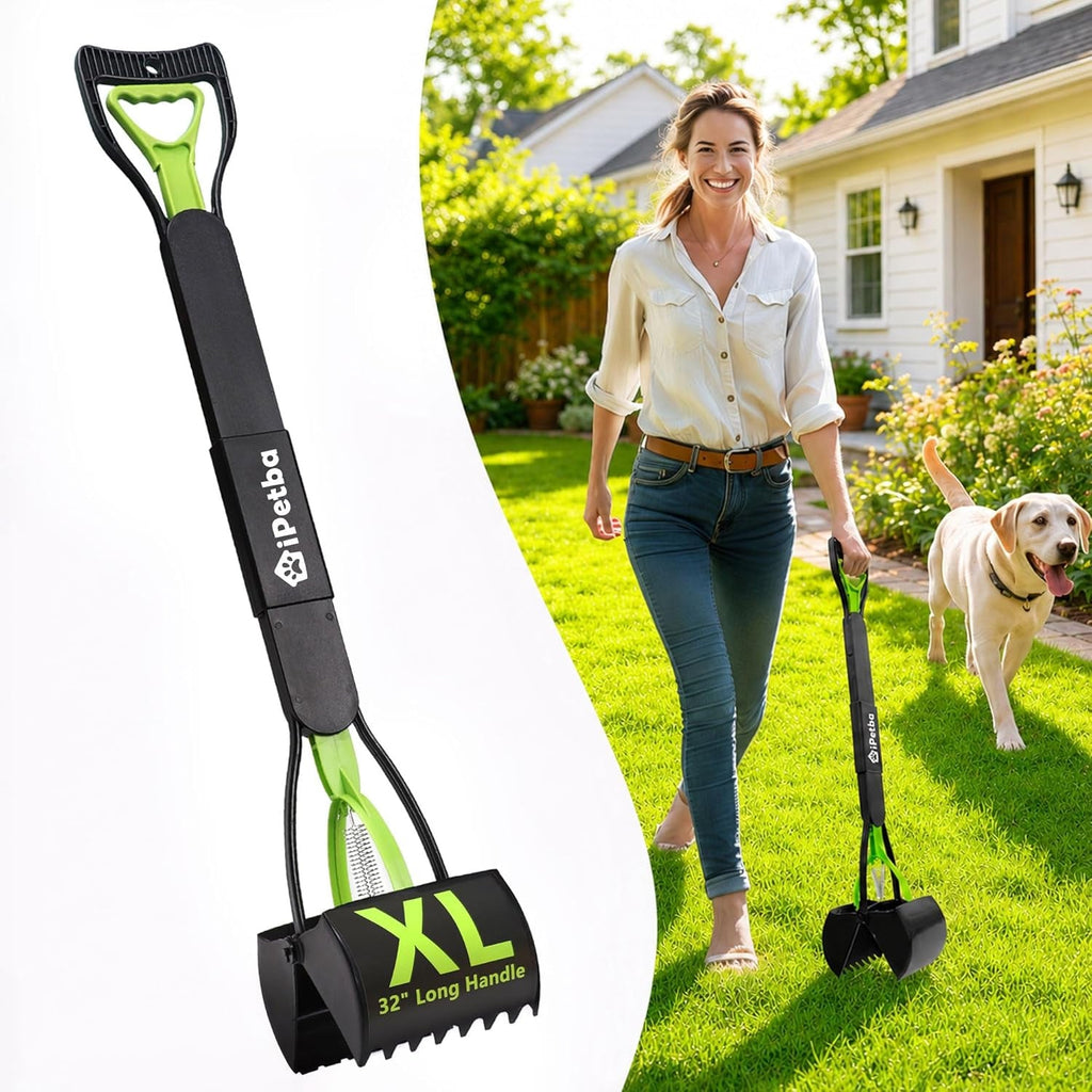32 Inch Long Handle Pooper Scooper for Large Dogs Heavy Duty Foldable