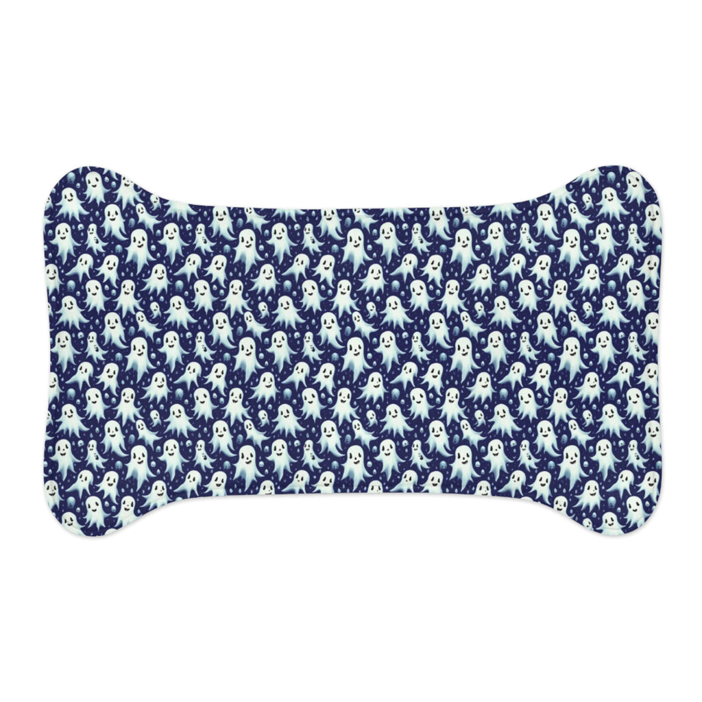 Midnight Mischief: A Thousand Friendly Ghosts Pattern - Pet Feeding Mat, pet mat, non-slip pet mat, cute pet mat
