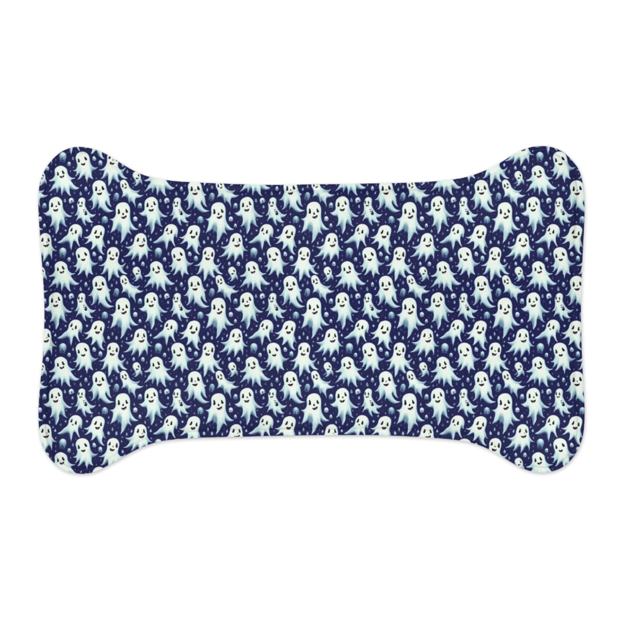 Midnight Mischief: A Thousand Friendly Ghosts Pattern - Pet Feeding Mat, pet mat, non-slip pet mat, cute pet mat