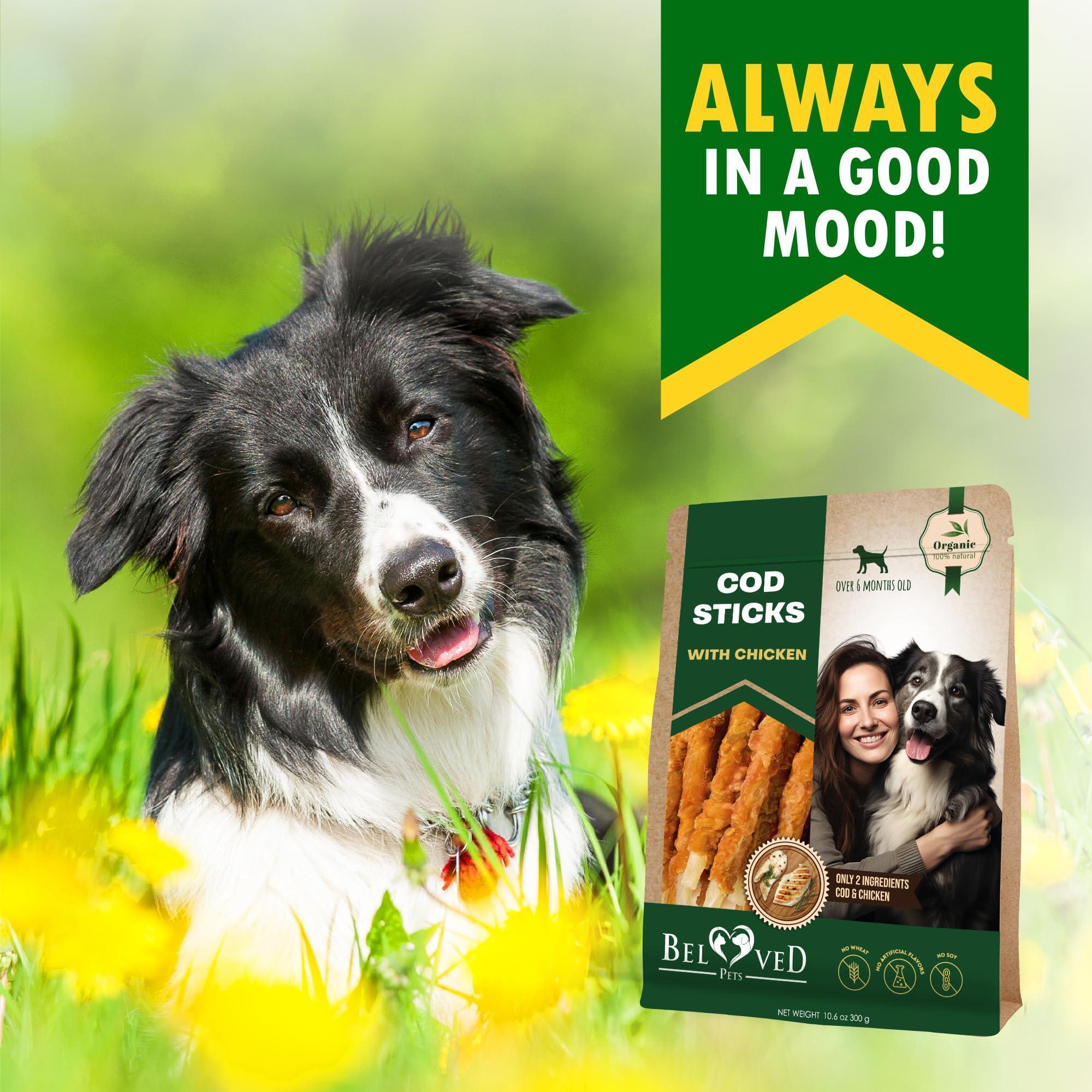Cod Sticks Dog Treats Chicken-Wrapped Rawhide-Free & Grain-Free Chews