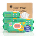 SUNNY DOGGY Pet Wipes 480 Count Dog Wipes Cleaning Deodorizing Cat Wipes 8 x 8 Inch Dog Grooming Wipes for Butt Paws Ear Eyes and Body Pack of 6
