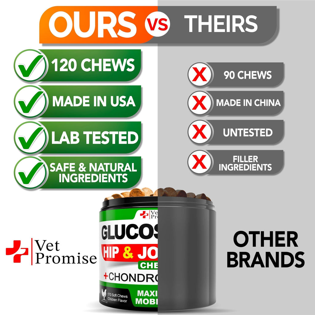Glucosamine for Dogs 170 Mobility Chews Chondroitin MSM & Hemp