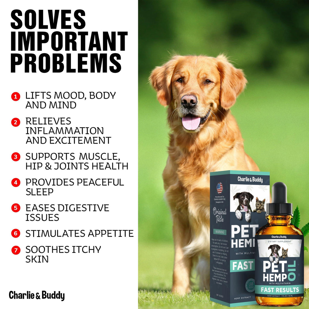 Hemp Oil for Dogs & Cats Anxiety Pain Stress & Sleep Support