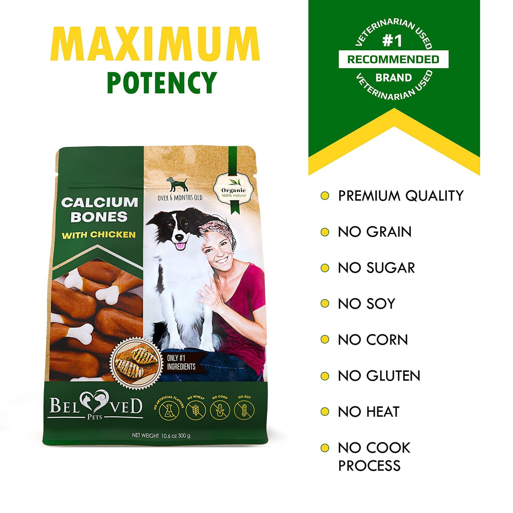 Calcium Bones for Dogs Chicken-Wrapped Rawhide-Free Chews