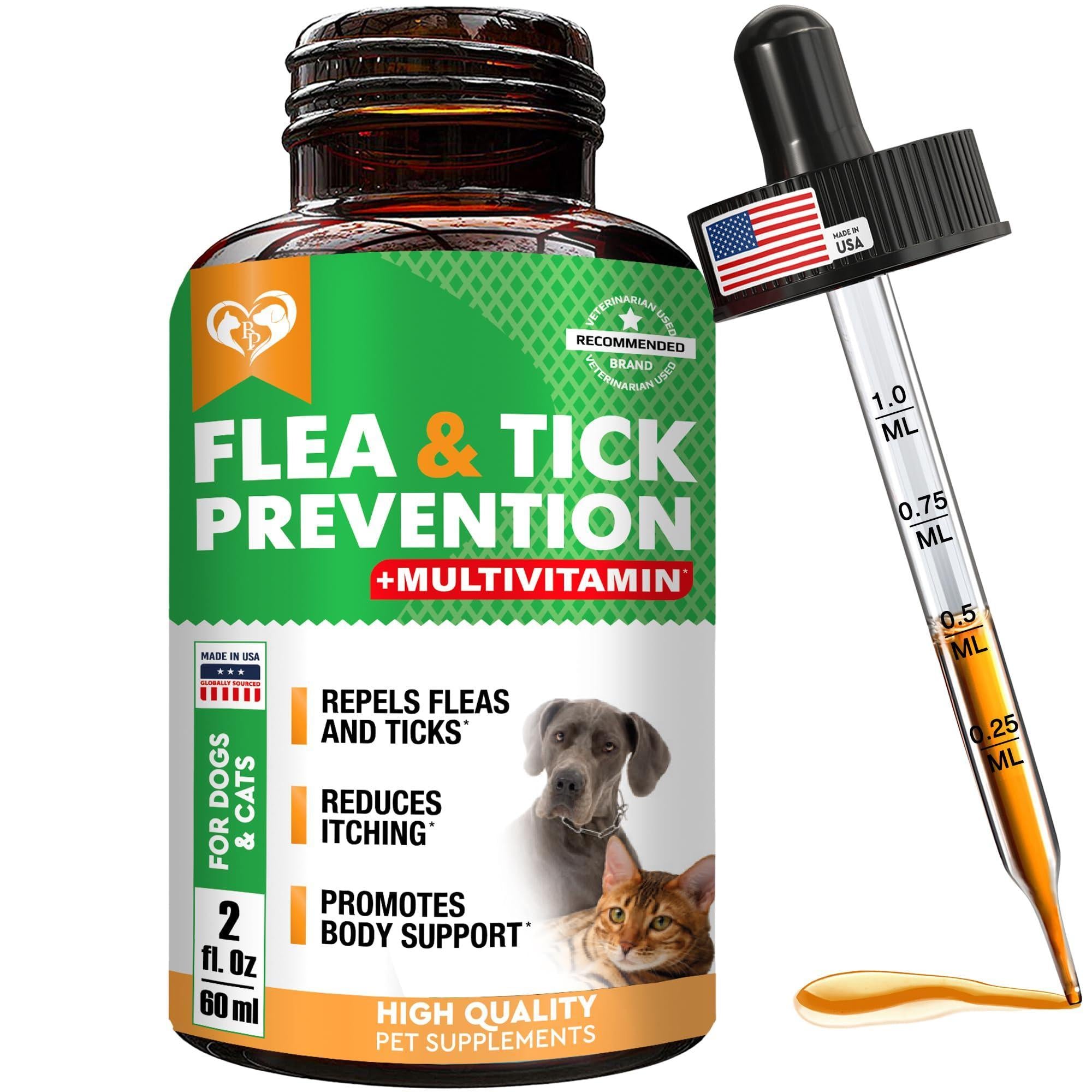 Oral Flea & Tick Drops for Dogs & Cats Multivitamin All Sizes