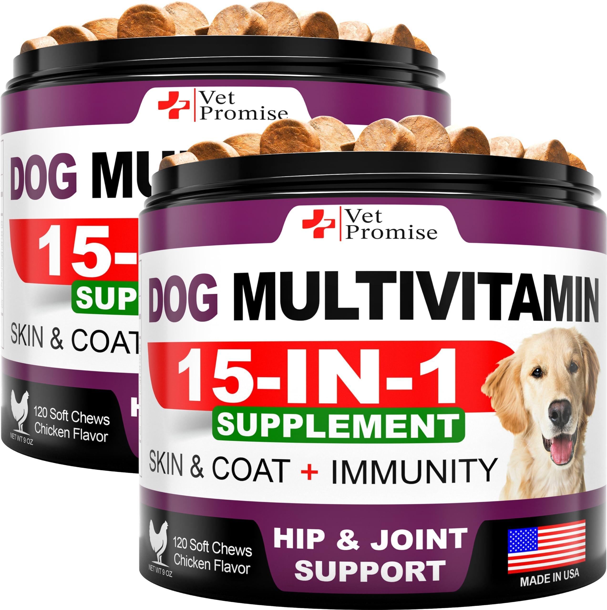 Dog Multivitamin Chews with Glucosamine 240 Count 2-Pack
