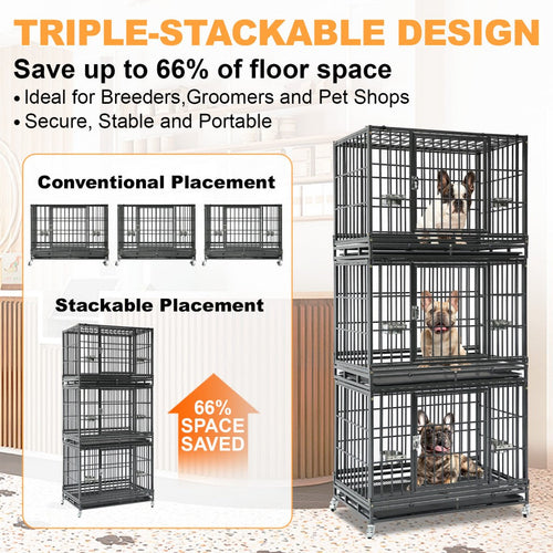 37" Stackable Heavy Duty Dog Crate 371D07