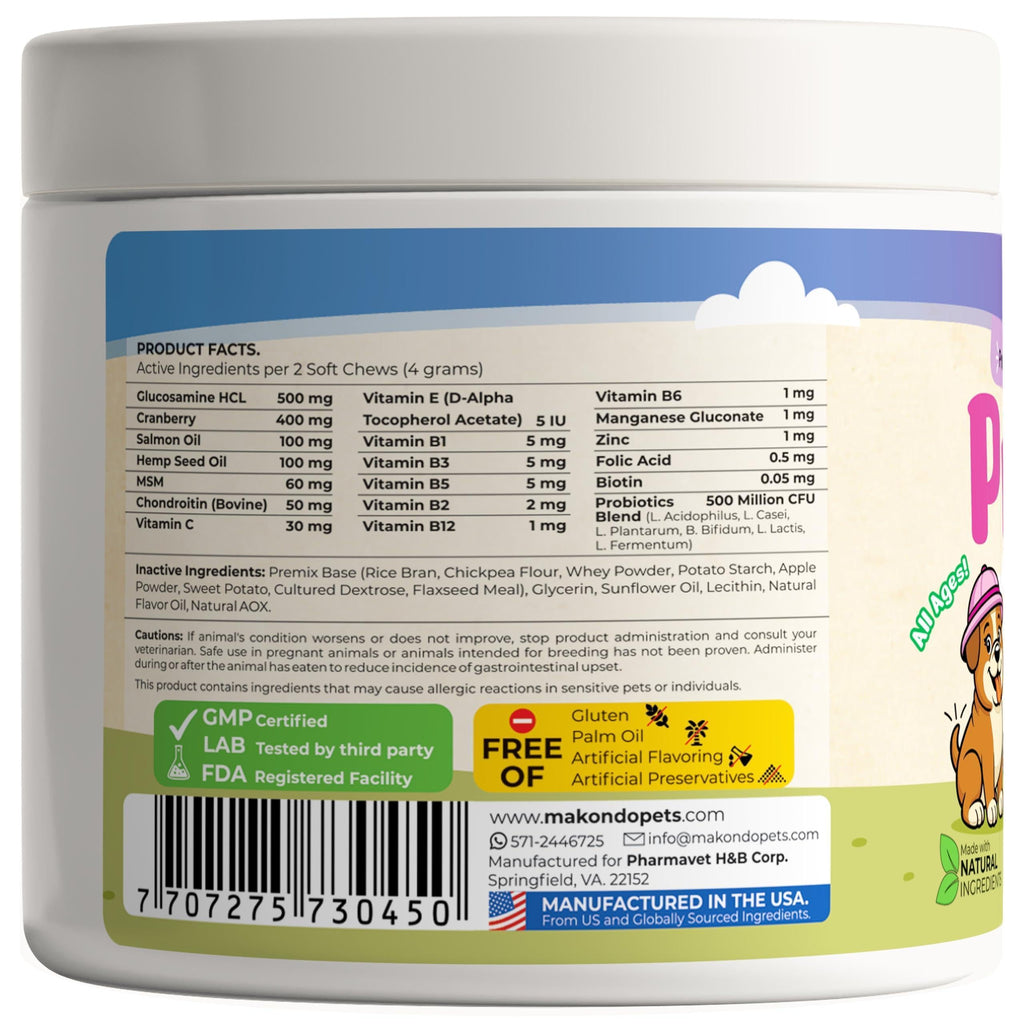 Dog Prenatal Vitamins 120 Soft Chews Folic Acid Zinc B-Complex DHA & EPA