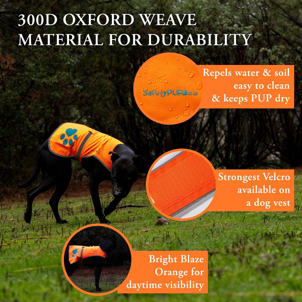 Reflective Dog Vest Hi-Vis S Size 27.5 in Chest x 19 in Neck Orange