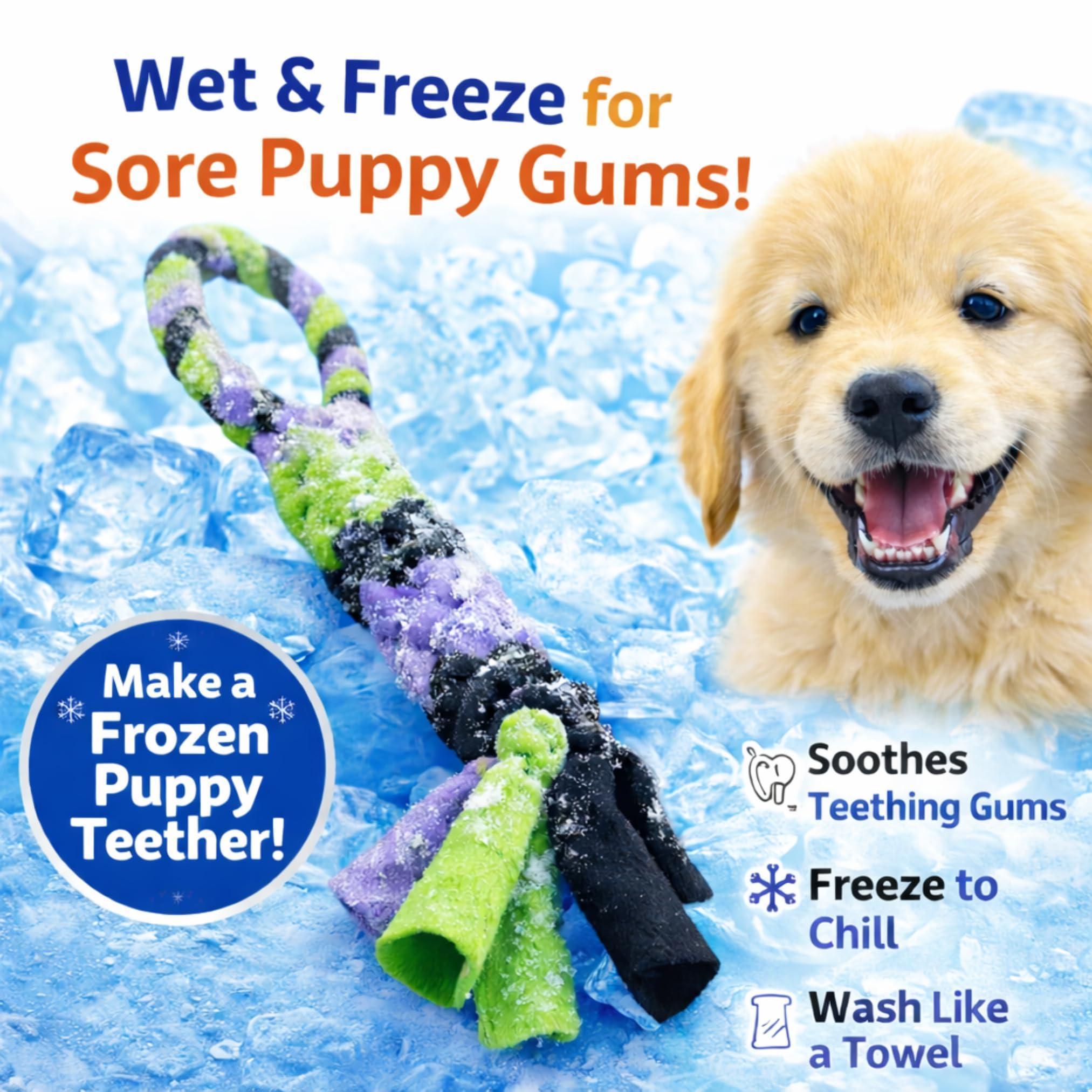Interactive Tug & Treat-Dispenser Toy for Dogs Teething Relief Lavender