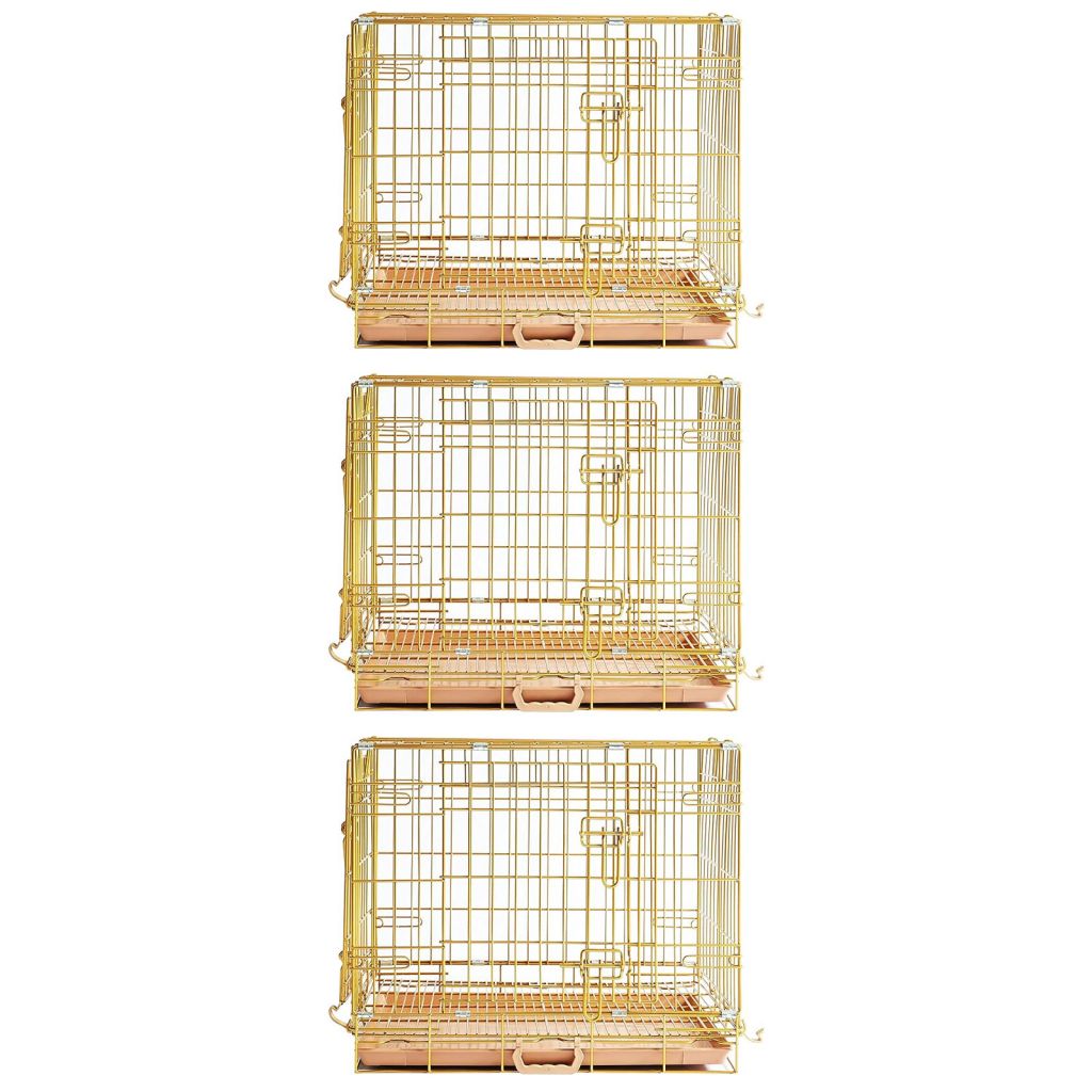 24-42" Collapsible Copper Gold Dog Crate GLD24/30/36/42