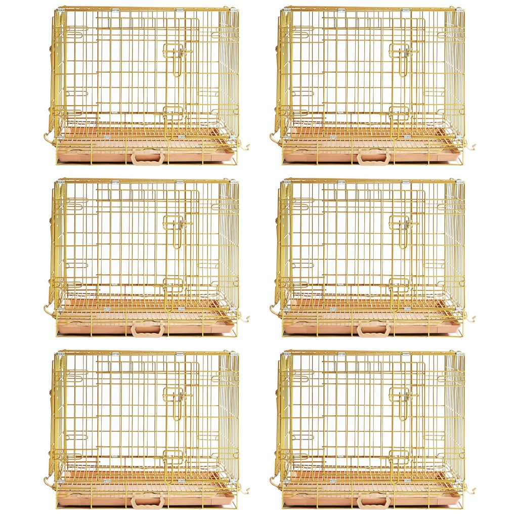 24-42" Collapsible Copper Gold Dog Crate GLD24/30/36/42