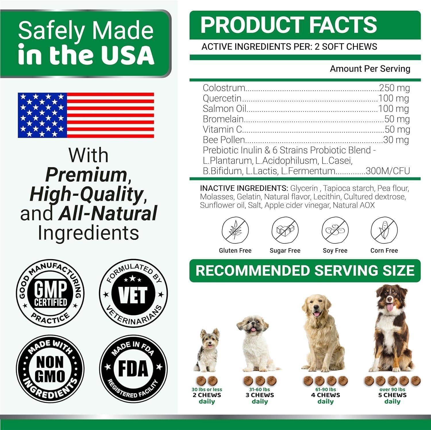 Dog Allergy Relief Chews 2-Pack Itchy Skin Relief Omega-3 Fish Oil Skin & Coat