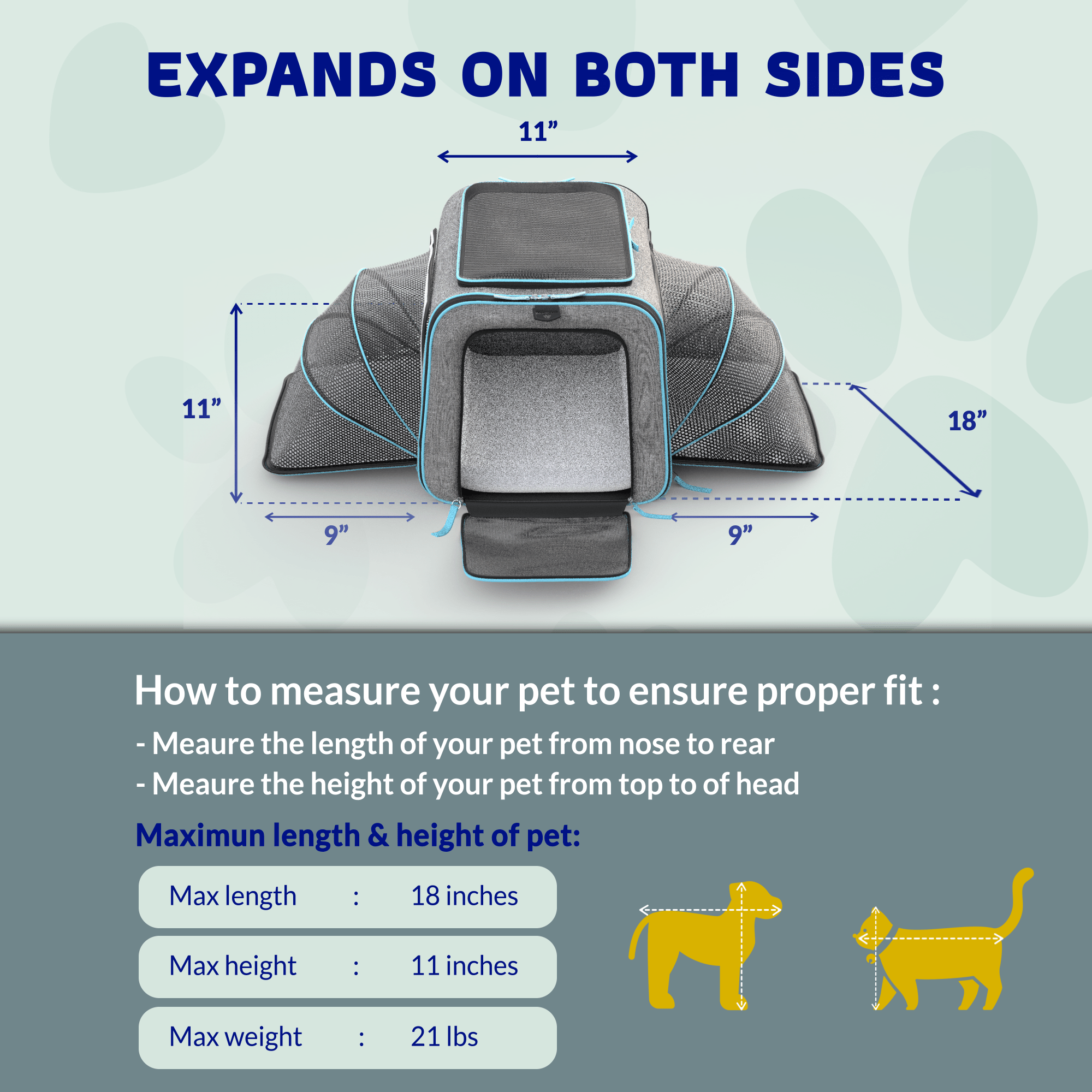 Rolling Rover Airline Compliant Expandable Wheeled Pet Carrier