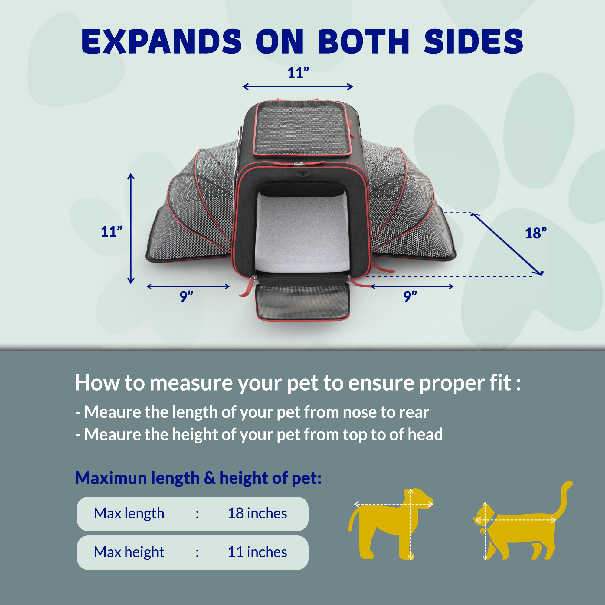 Rolling Rover Airline Compliant Expandable Wheeled Pet Carrier