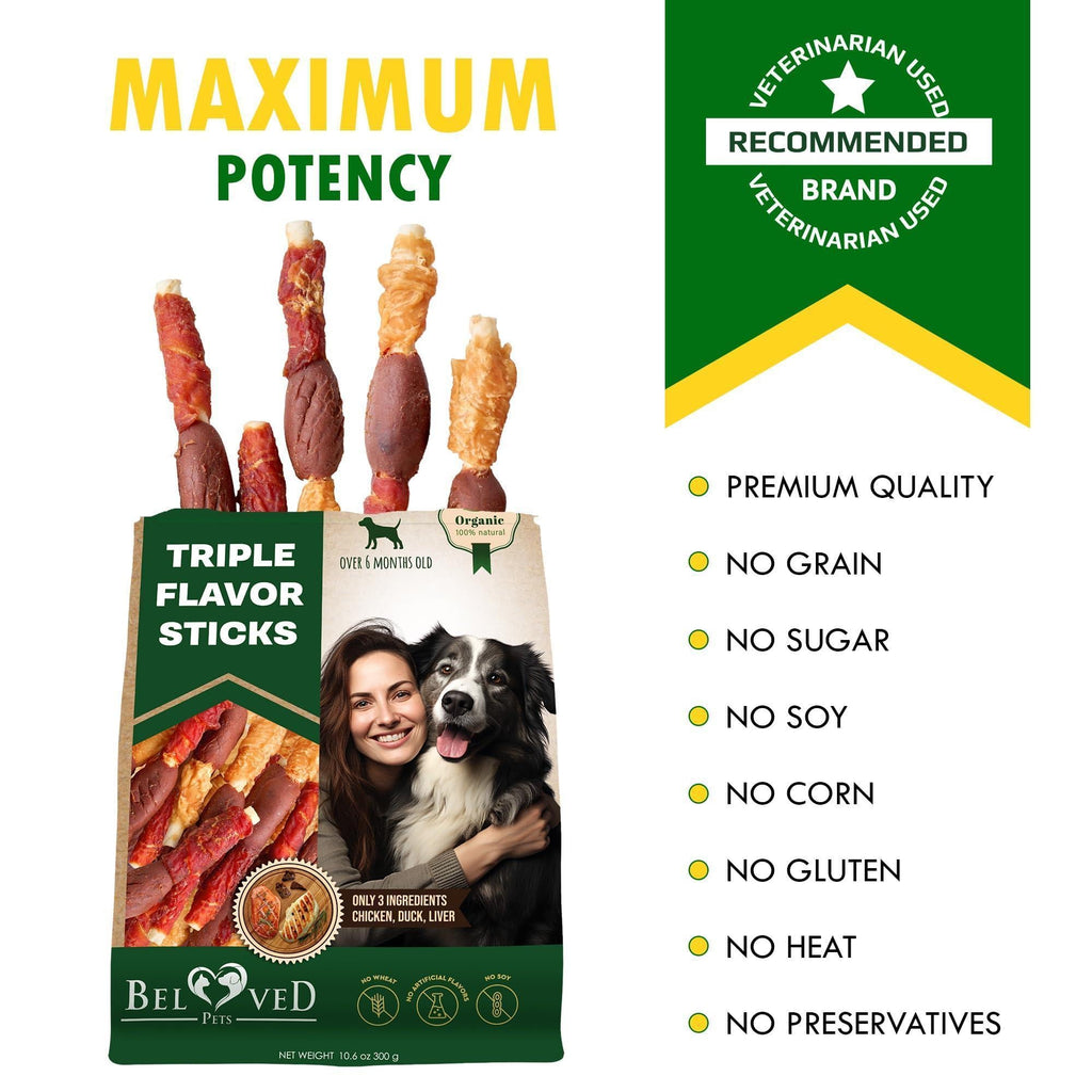 Rawhide Treats for Dogs Duck & Chicken Chews (Dental Support)