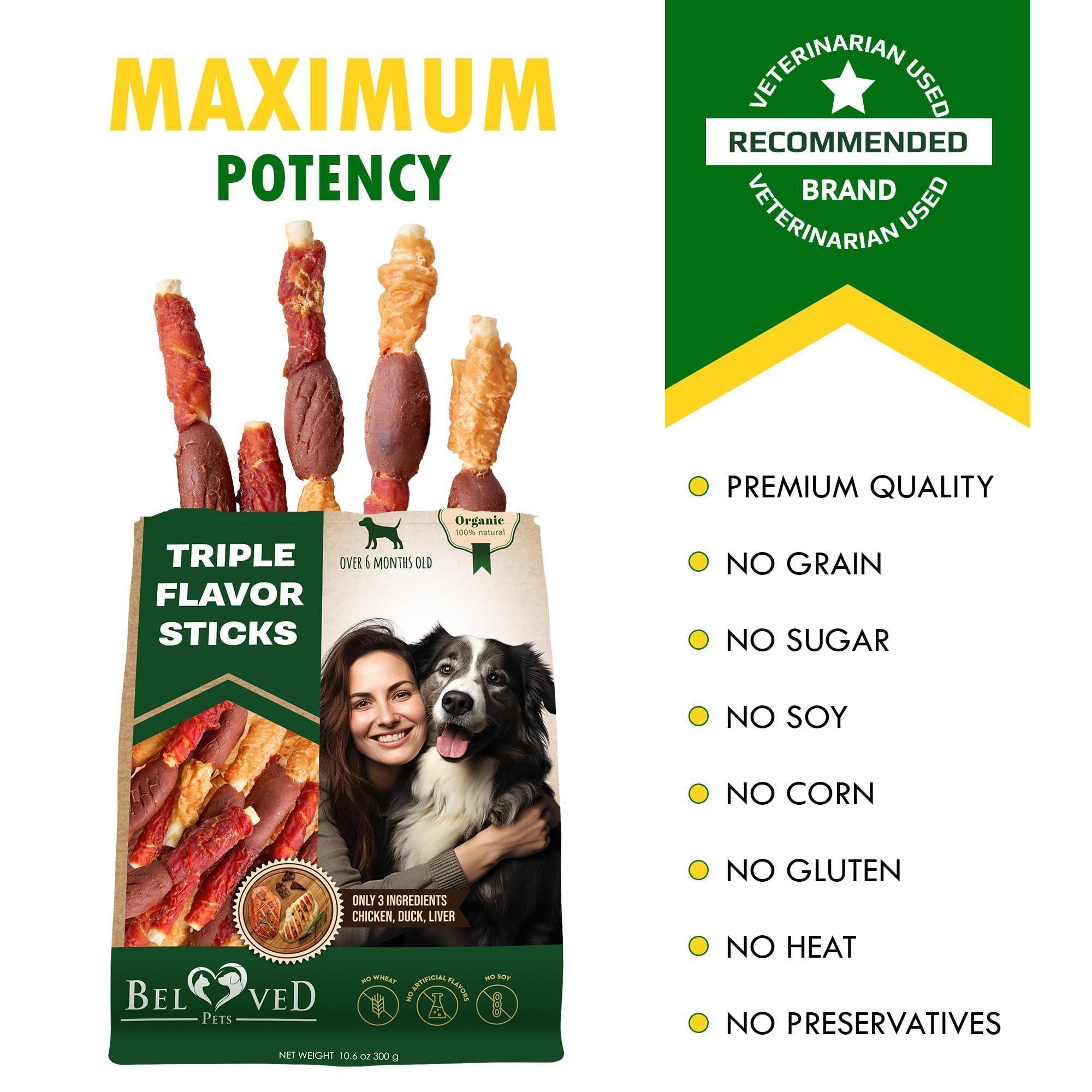Rawhide Treats for Dogs Duck & Chicken Chews (Dental Support)