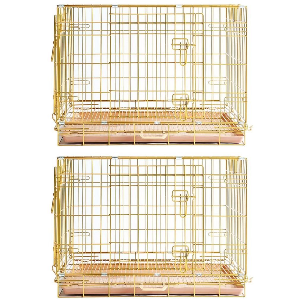 24-42" Collapsible Copper Gold Dog Crate GLD24/30/36/42