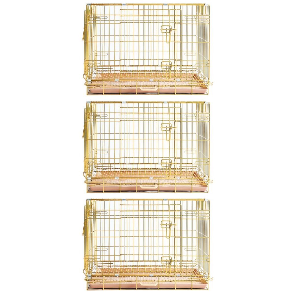24-42" Collapsible Copper Gold Dog Crate GLD24/30/36/42