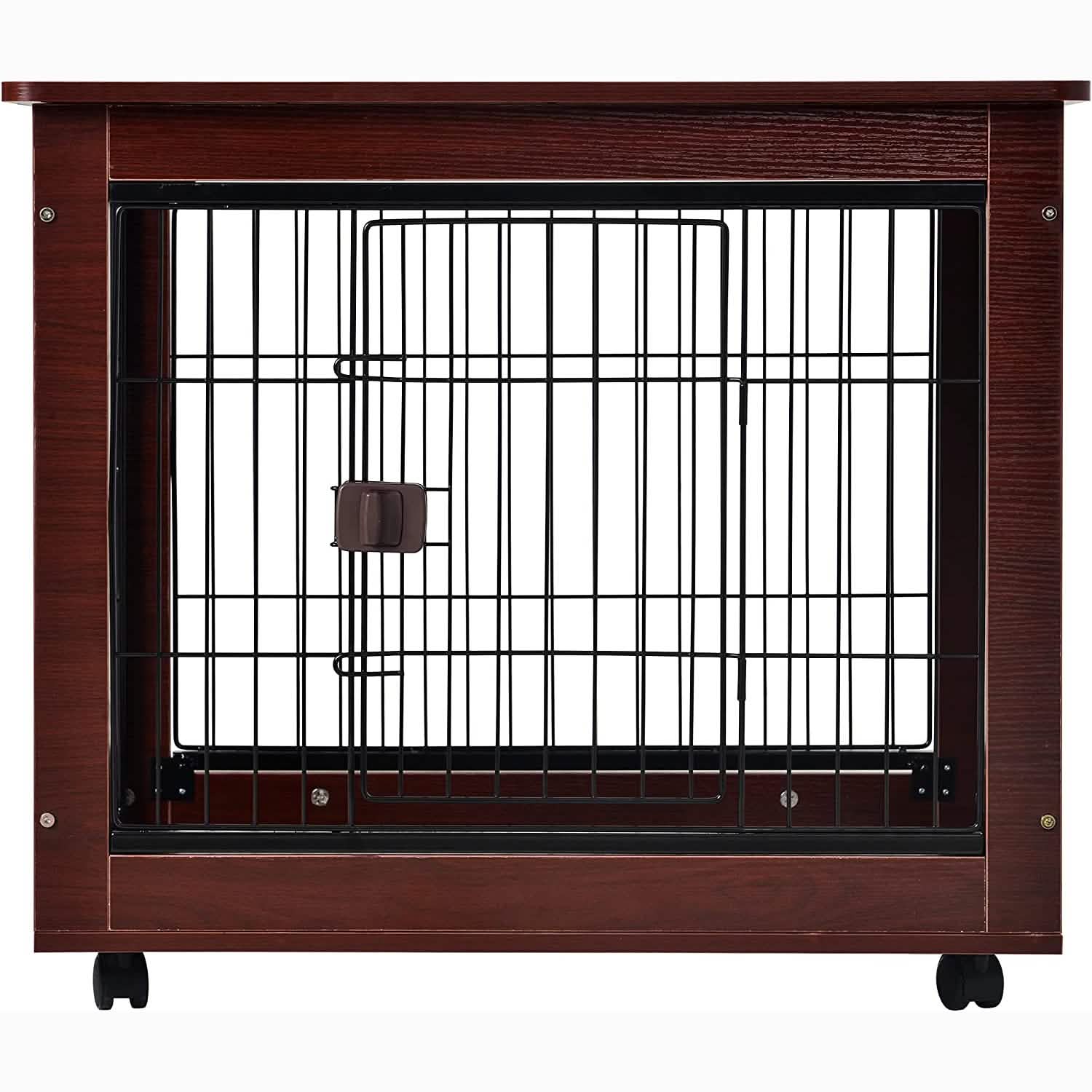 31-Inch Furniture Style Pet Dog Crate Cage with Wooden Structure