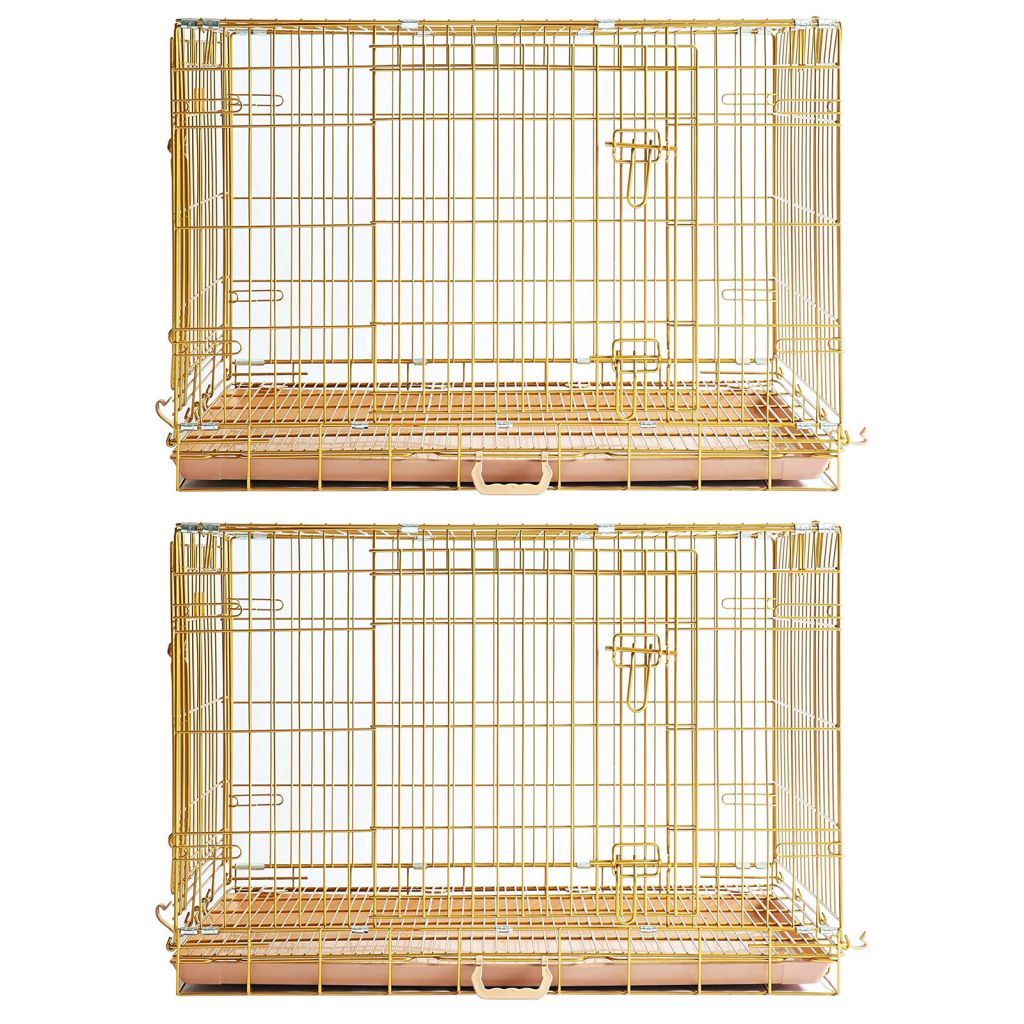 24-42" Collapsible Copper Gold Dog Crate GLD24/30/36/42