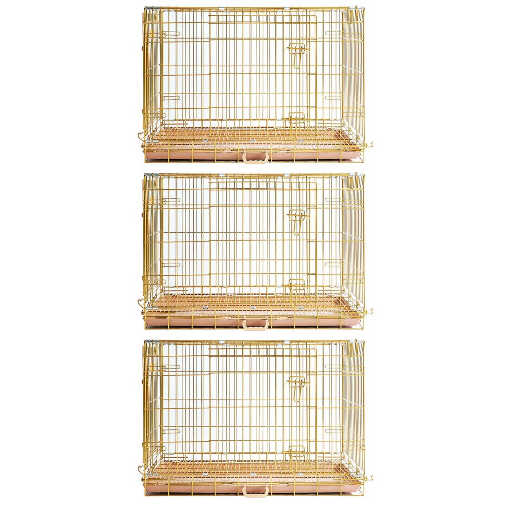 24-42" Collapsible Copper Gold Dog Crate GLD24/30/36/42
