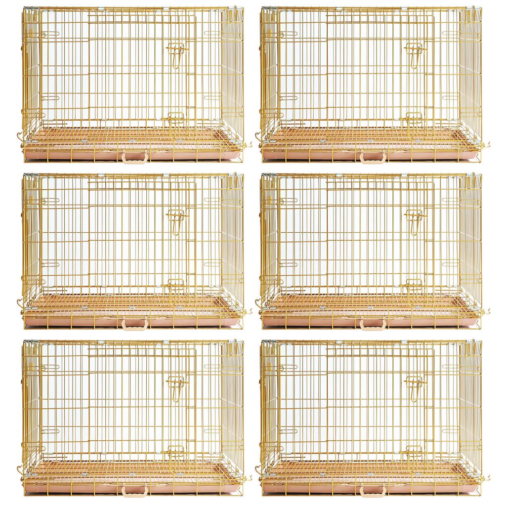 24-42" Collapsible Copper Gold Dog Crate GLD24/30/36/42