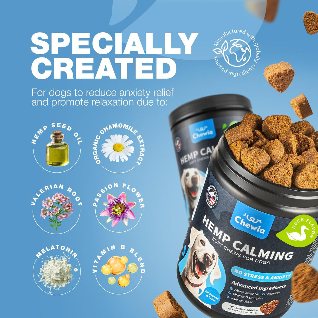Calming Chews for Dogs Anxiety Relief Melatonin & Valerian Root