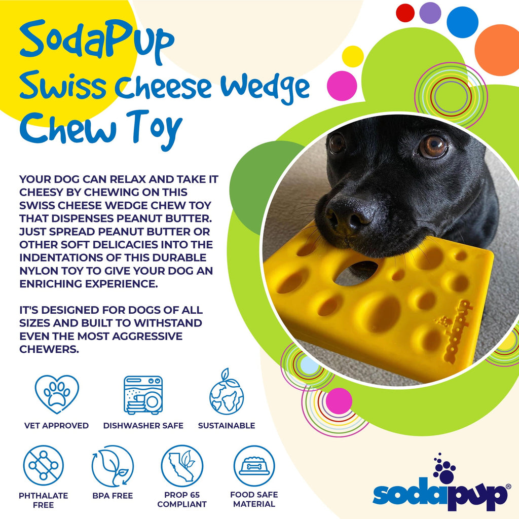 Swiss Cheese Wedge Nylon Dog Chew Toy for Aggressive Chewers | SodaPup