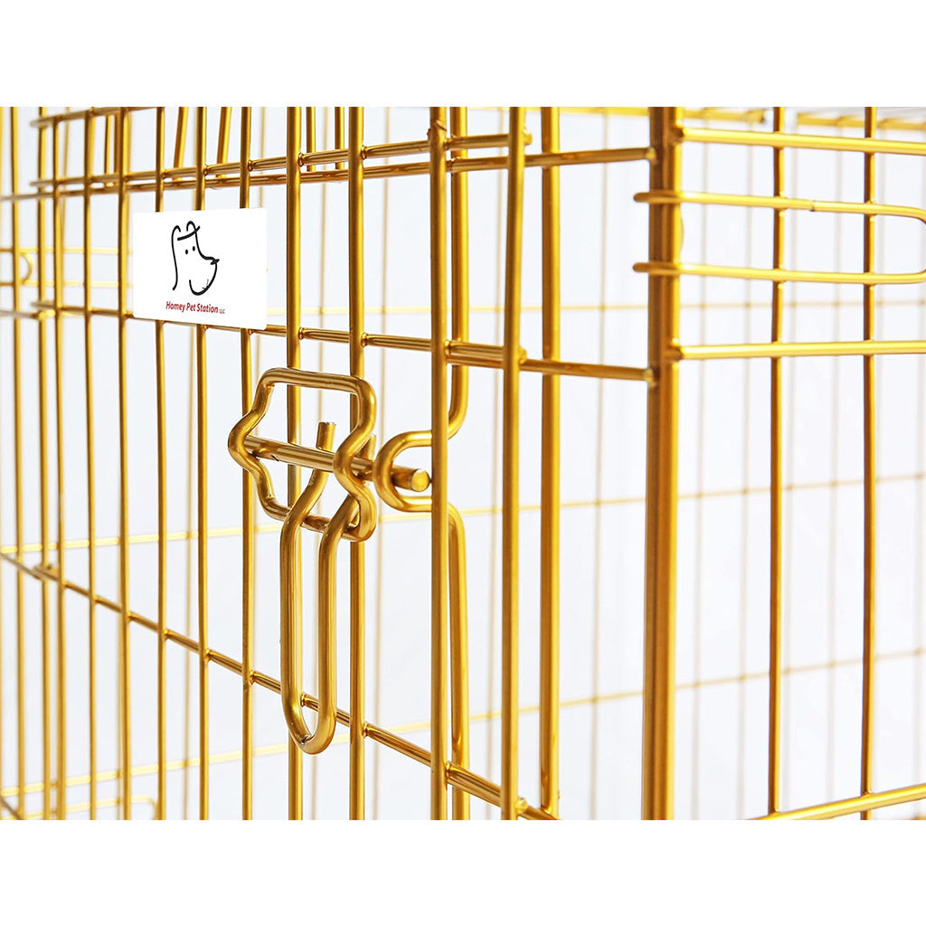 24-42" Collapsible Copper Gold Dog Crate GLD24/30/36/42