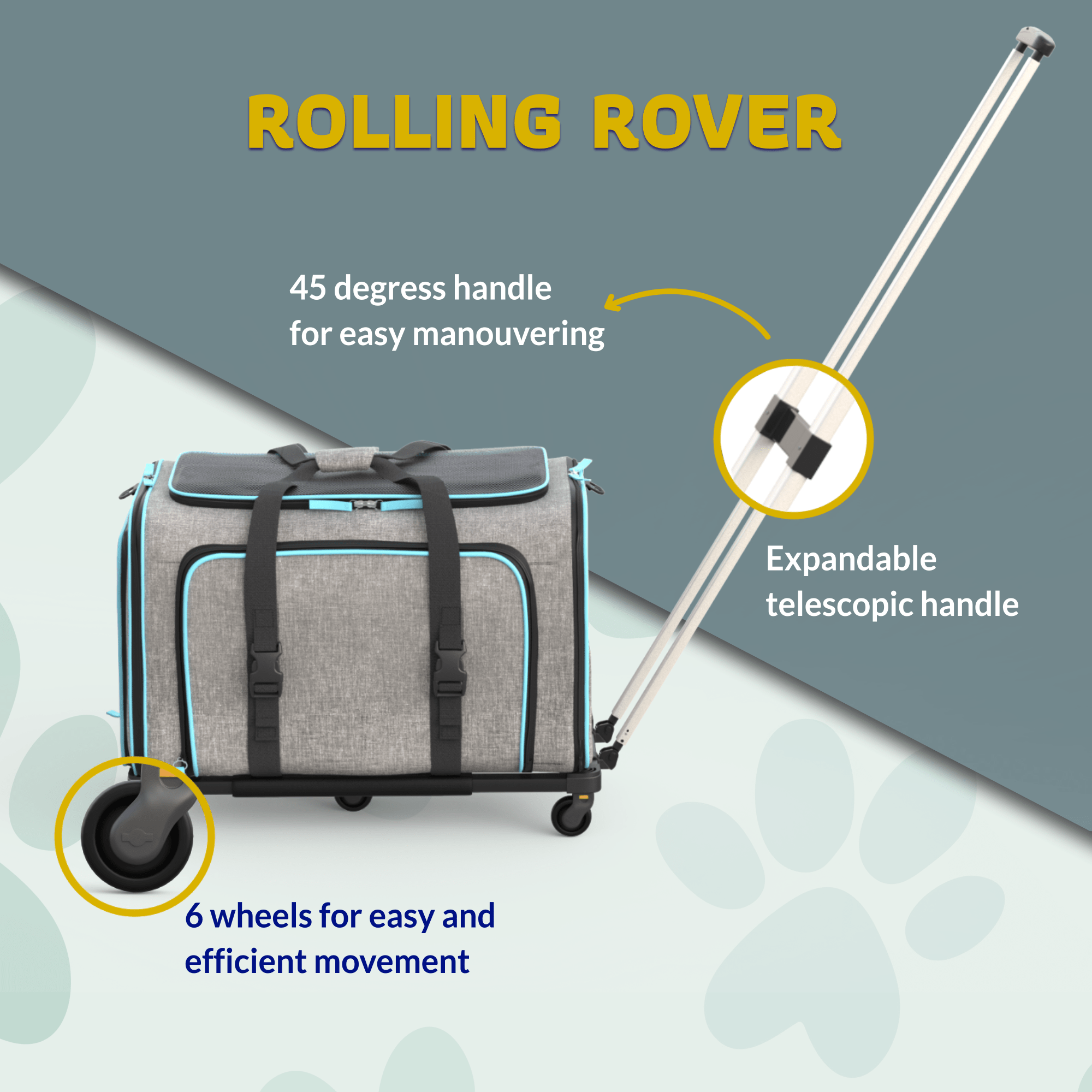 Rolling Rover Airline Compliant Expandable Wheeled Pet Carrier