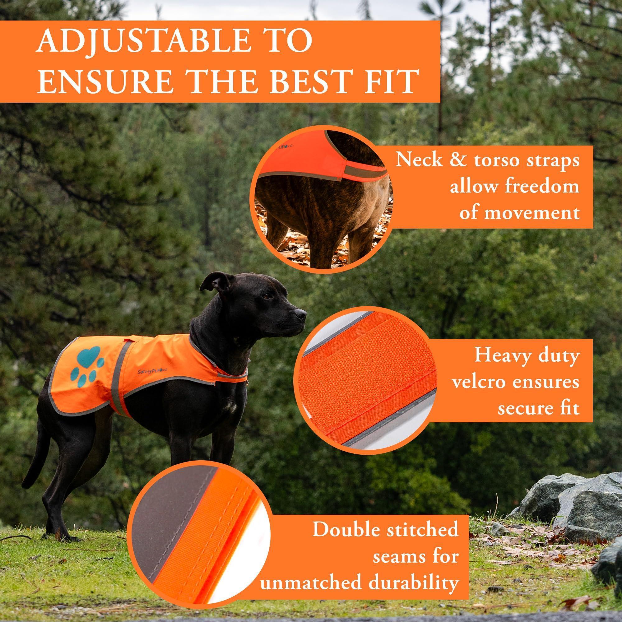 Reflective Dog Vest Hi-Vis S Size 27.5 in Chest x 19 in Neck Orange