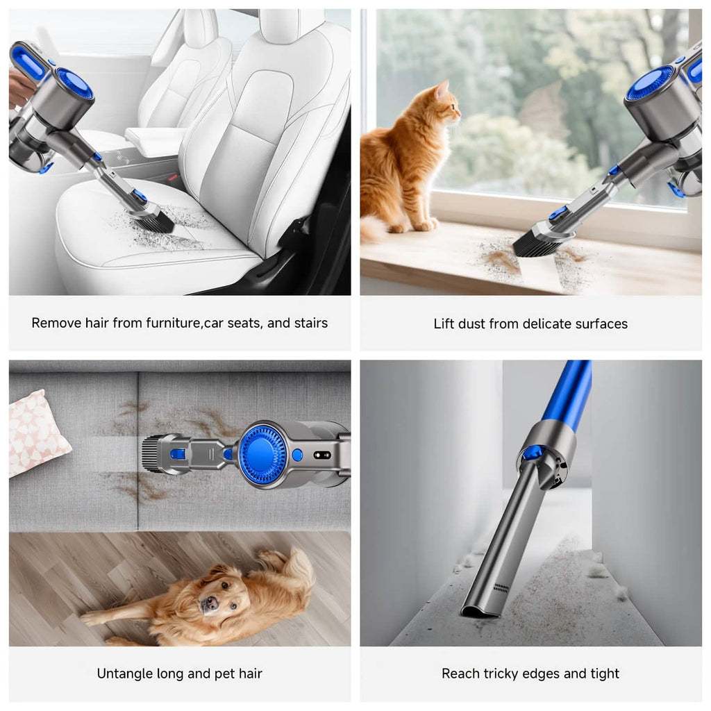 Cordless Vacuum Cleaner with LED Light & Removable Battery