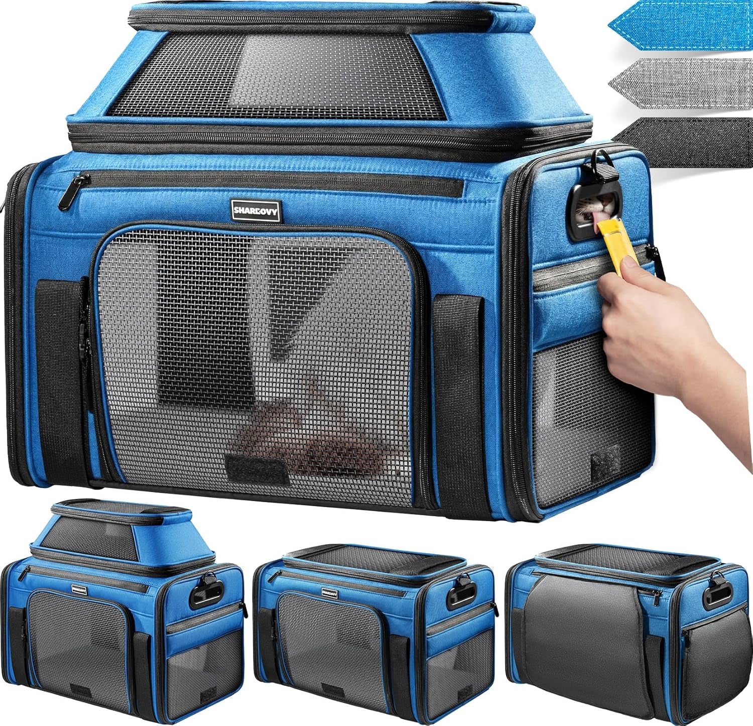Expandable Pet Carrier Airline Approved Soft Sided Cat Dog Carrier