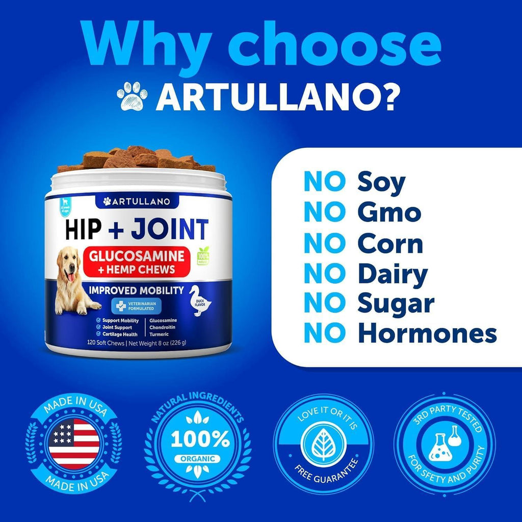 Hip and Joint Supplement for Dogs Glucosamine Joint Pain Relief Chews