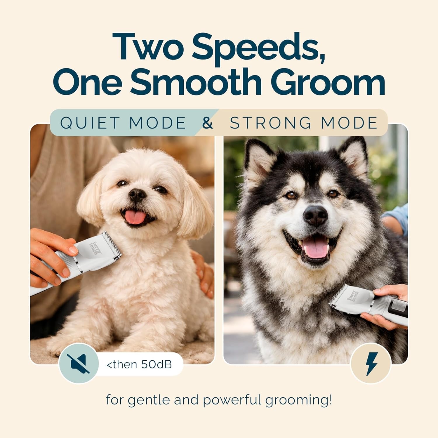 Dog Grooming Kit Cordless Clippers Quiet Strong Ceramic Blades