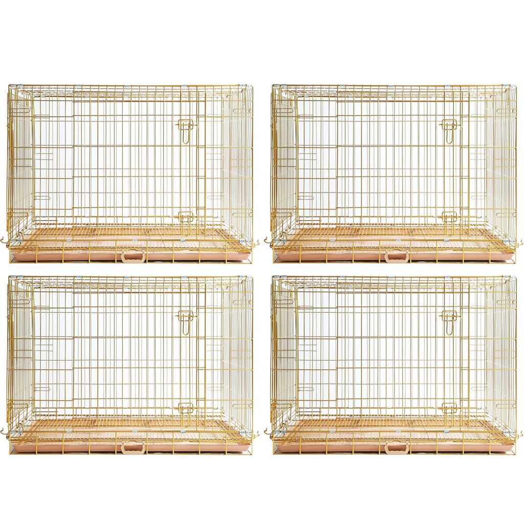 24-42" Collapsible Copper Gold Dog Crate GLD24/30/36/42