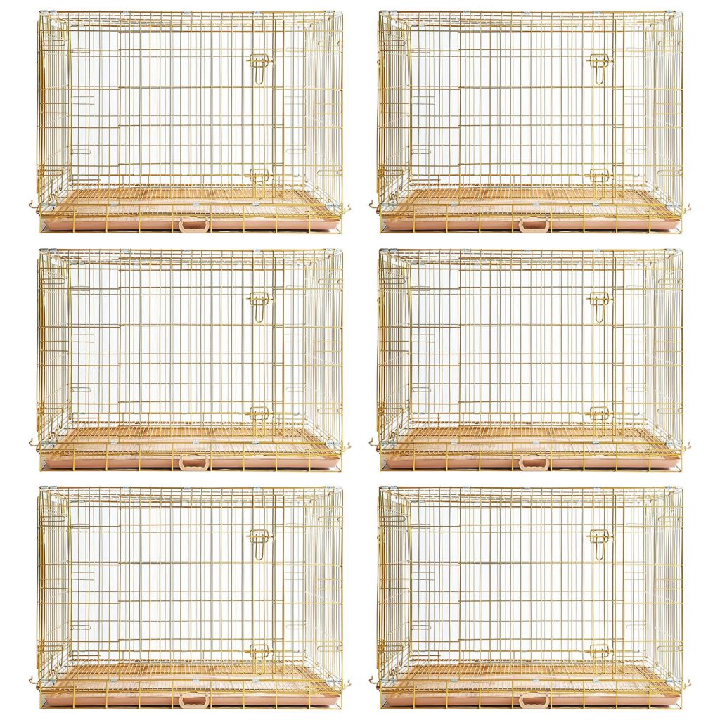 24-42" Collapsible Copper Gold Dog Crate GLD24/30/36/42