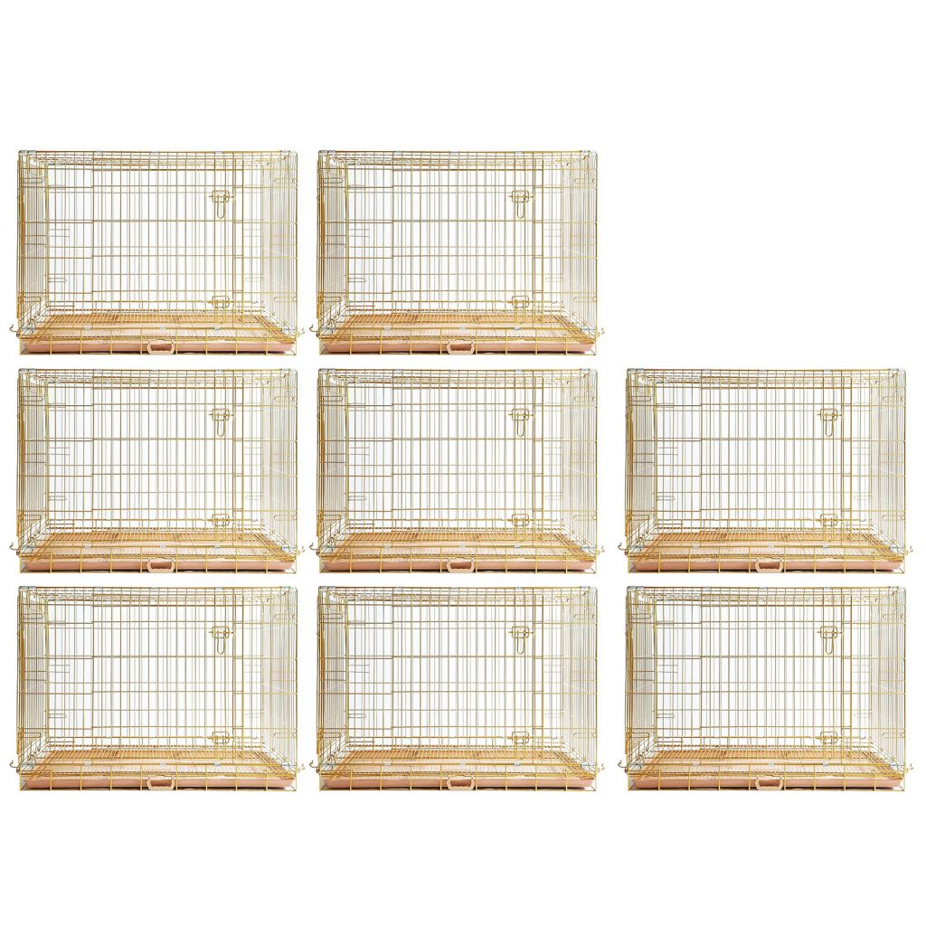 24-42" Collapsible Copper Gold Dog Crate GLD24/30/36/42