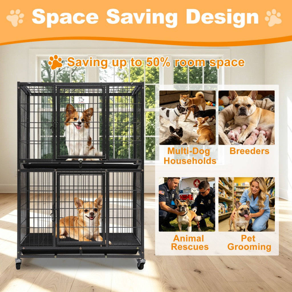 31" Two-Tier Dog Crate 46A