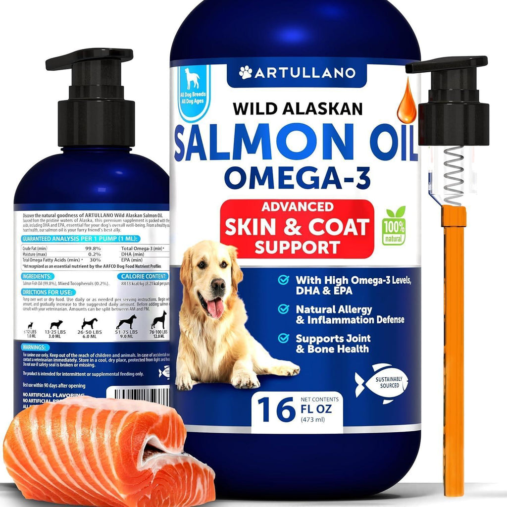 Salmon Oil for Dogs 16 fl oz Omega-3 Wild Alaskan