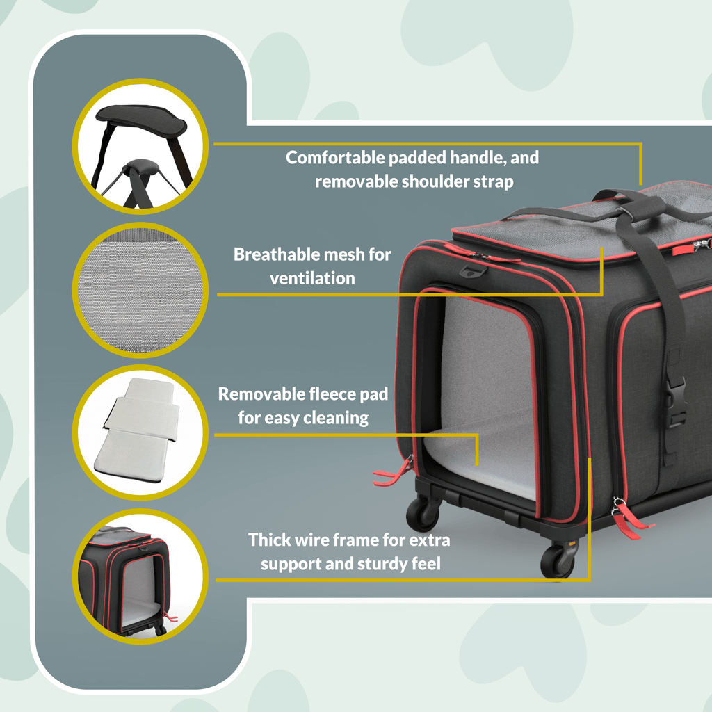 Rolling Rover Airline Compliant Expandable Wheeled Pet Carrier