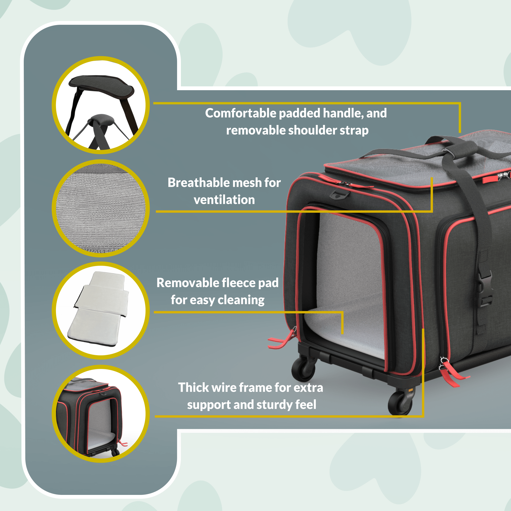 Rolling Rover Airline Compliant Expandable Wheeled Pet Carrier