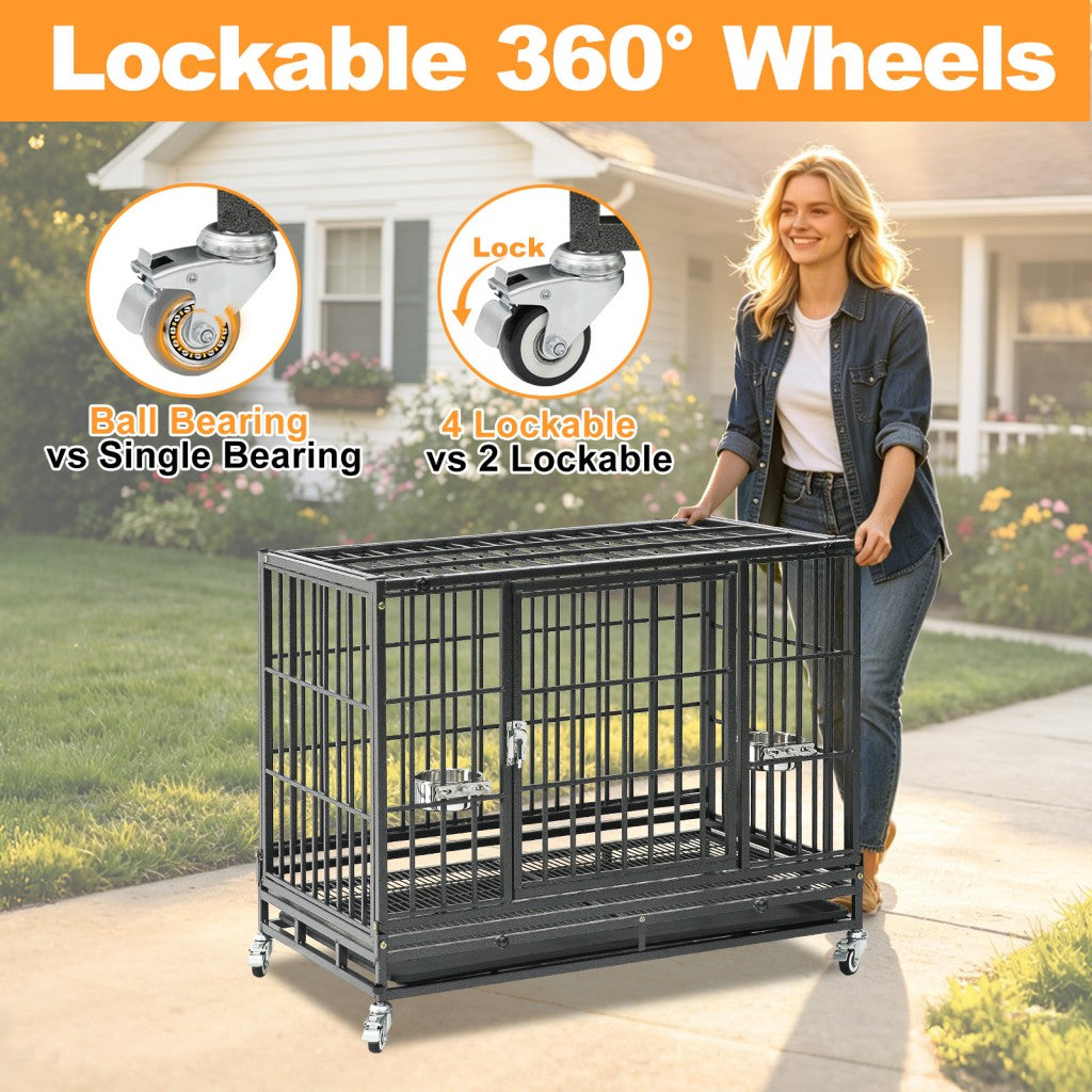 37" Stackable Heavy Duty Dog Crate 371D07